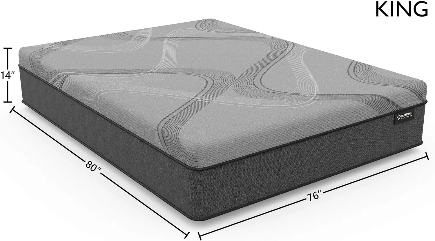 IceFloe Graphite Infusion Hybrid Mattress 14-inch - Flat Top, King, Firm