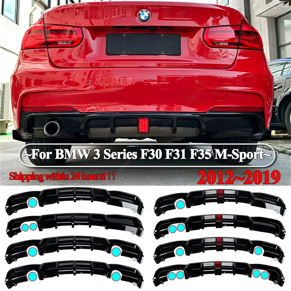 Dla BMW Serii 3 F30 F31 F35 M-Sport 2012-2019 M Performance Tylny Dyfuzor Zderzaka Spoiler Gloss Black Bodykit Tuning
