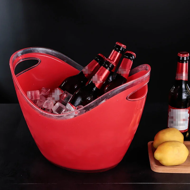 دلاء ثلج أكريليك بيضاء شفافة ، حاوية ثلج للشمبانيا مع مقبض ، مستلزمات KTV ، دلو نبيذ أحمر وبيرة للحفلات #6