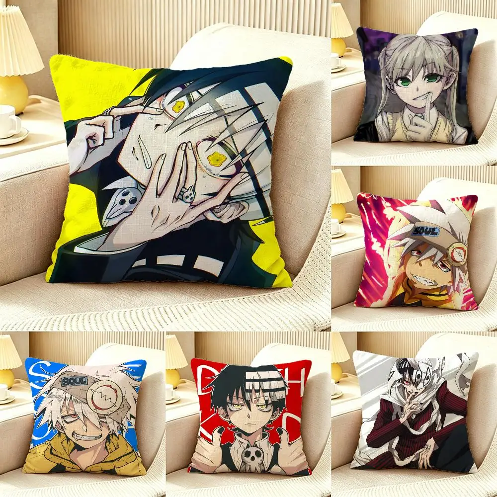 Anime SOUL EATER Cushion Cover Pillow Cover Nordic Minimalist Throw DoubleSided Print Cushion Case for Sofa Bedroom Decor