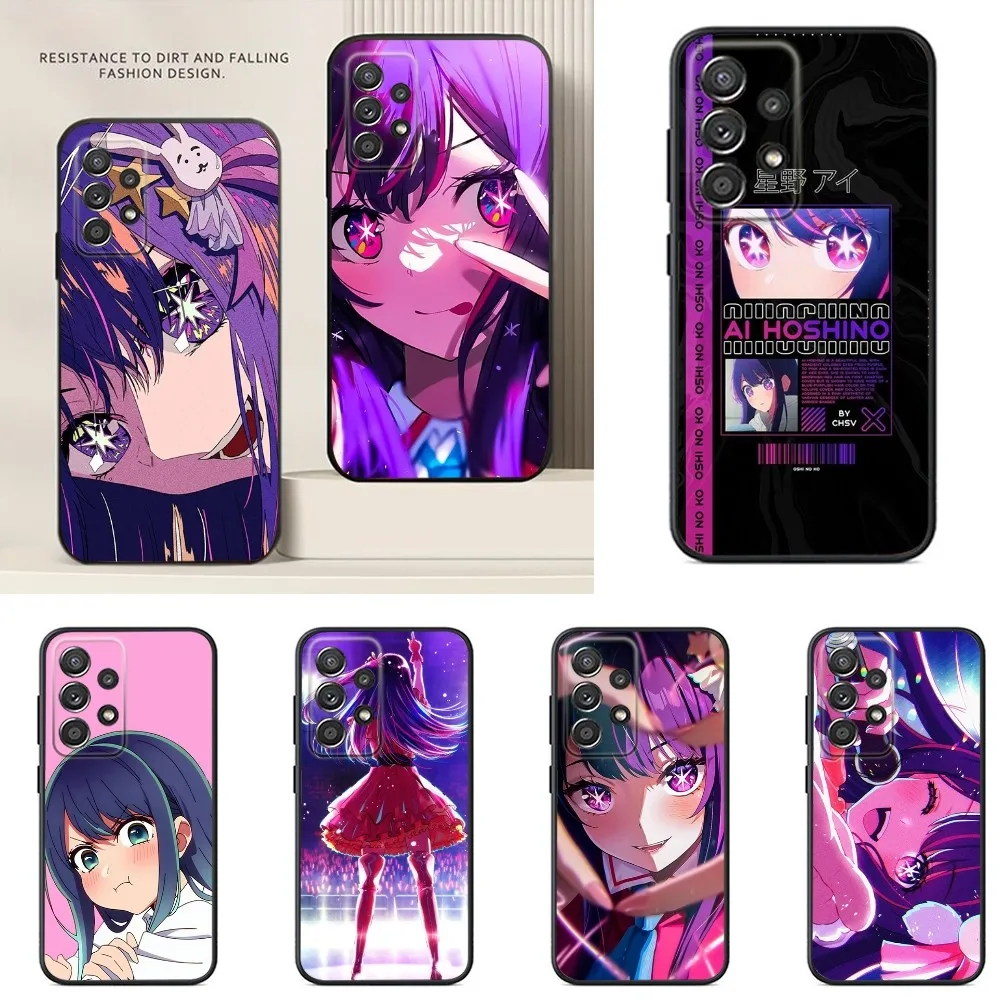 O-Oshi no Ko Phone Case For Samsung S24,S23,S22,S21,S20,S10,S10E,S9 Plus FE Note 20 Ultra 10 9 Plus Black Case