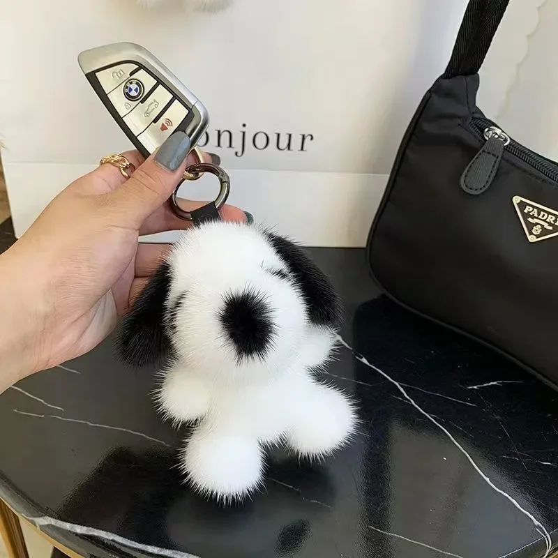 Snoopy Keychain Cartoon Animation Around Plush Baby Pendant Creative Backpack Car Key Furry Dog Key Ring Ladies Key Chain Gift