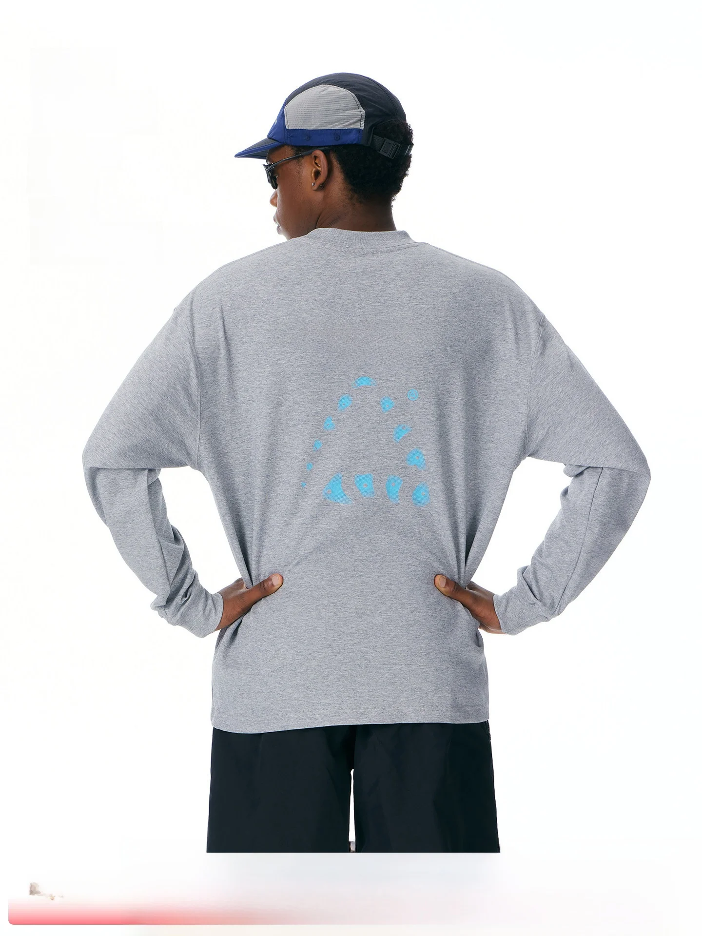 Outdoor Men's Long Sleeve T-Shirt round Neck Print Casual Cotton Sweatshirt UV Protection Wear Resistant Moisture Wicking