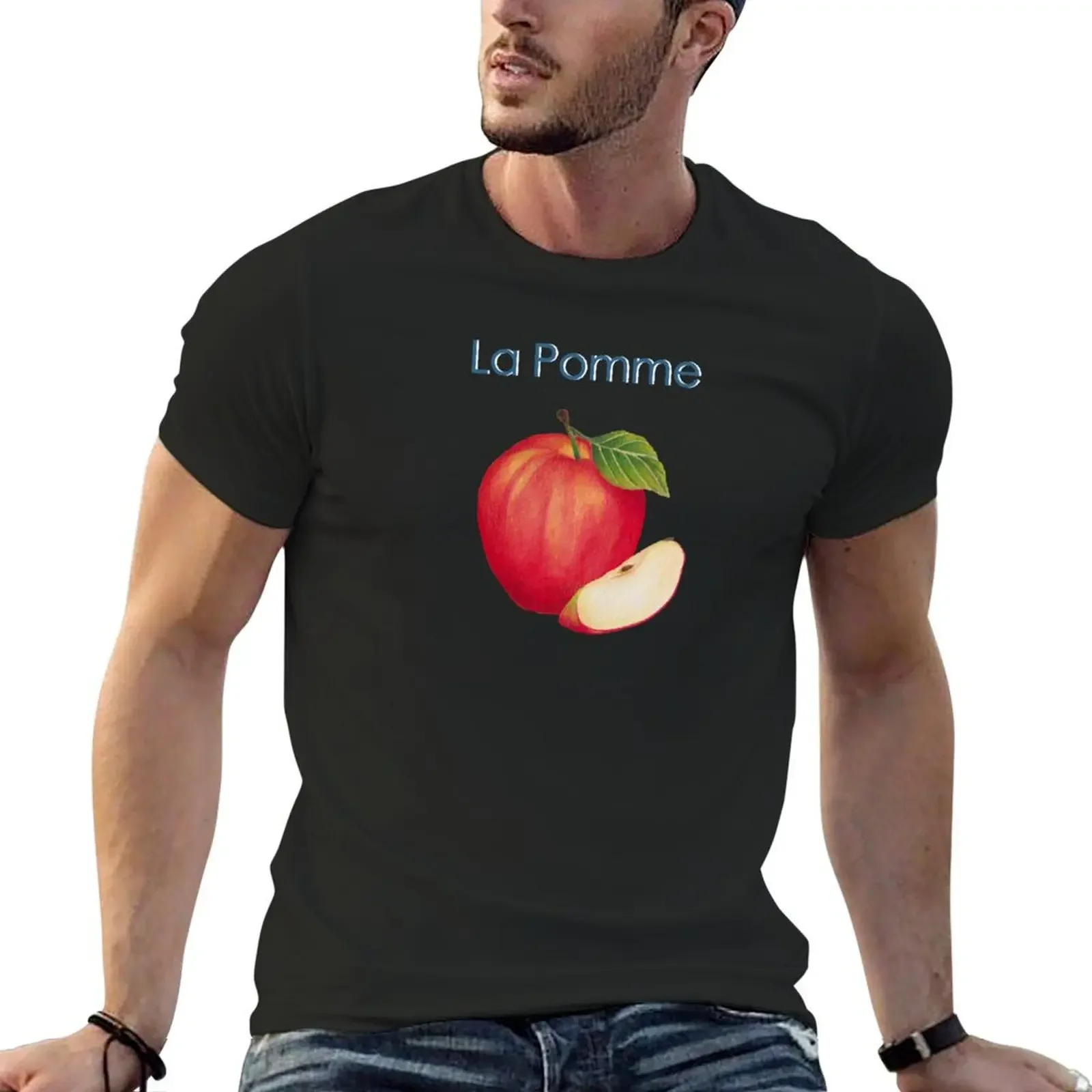

La Pomme, red apple T-Shirt summer clothes graphic tee shirt shirts graphic tee mens graphic t-shirts big and tall