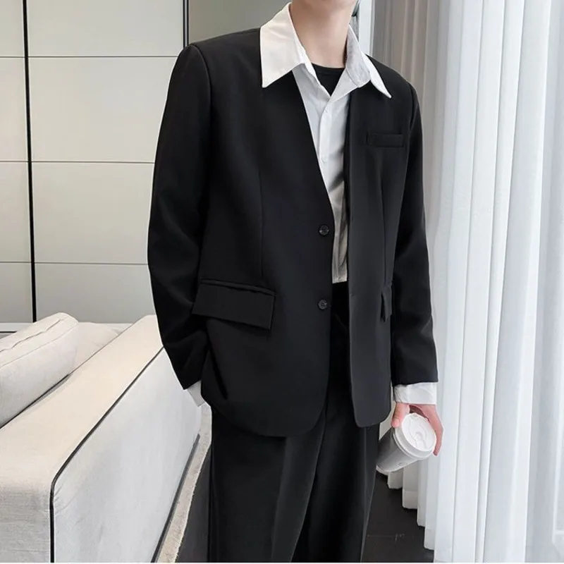 

Мужской деловой костюм-тройка: весенне-осенний, из утолщенной ткани премиум-класса, новый дизайн, модный приталенный крой, полный комплект для мужчин