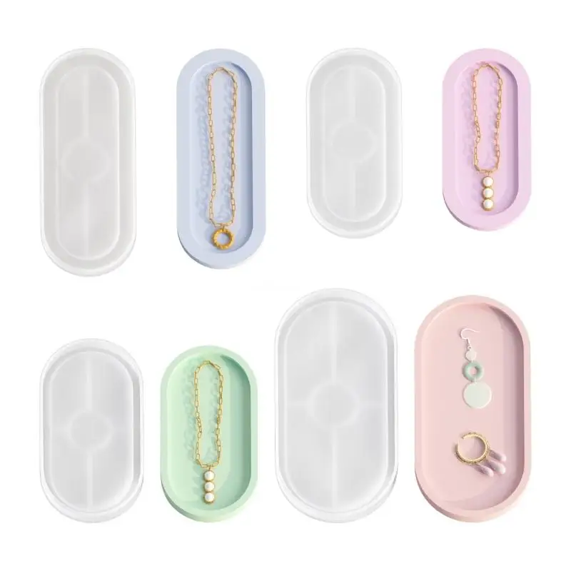 

Silicone Dish Resin Molds Oval Plate Epoxy Casting Mold Cup Mat Mould Jewelry Storage Tray Mold DIY Ornament Dropship