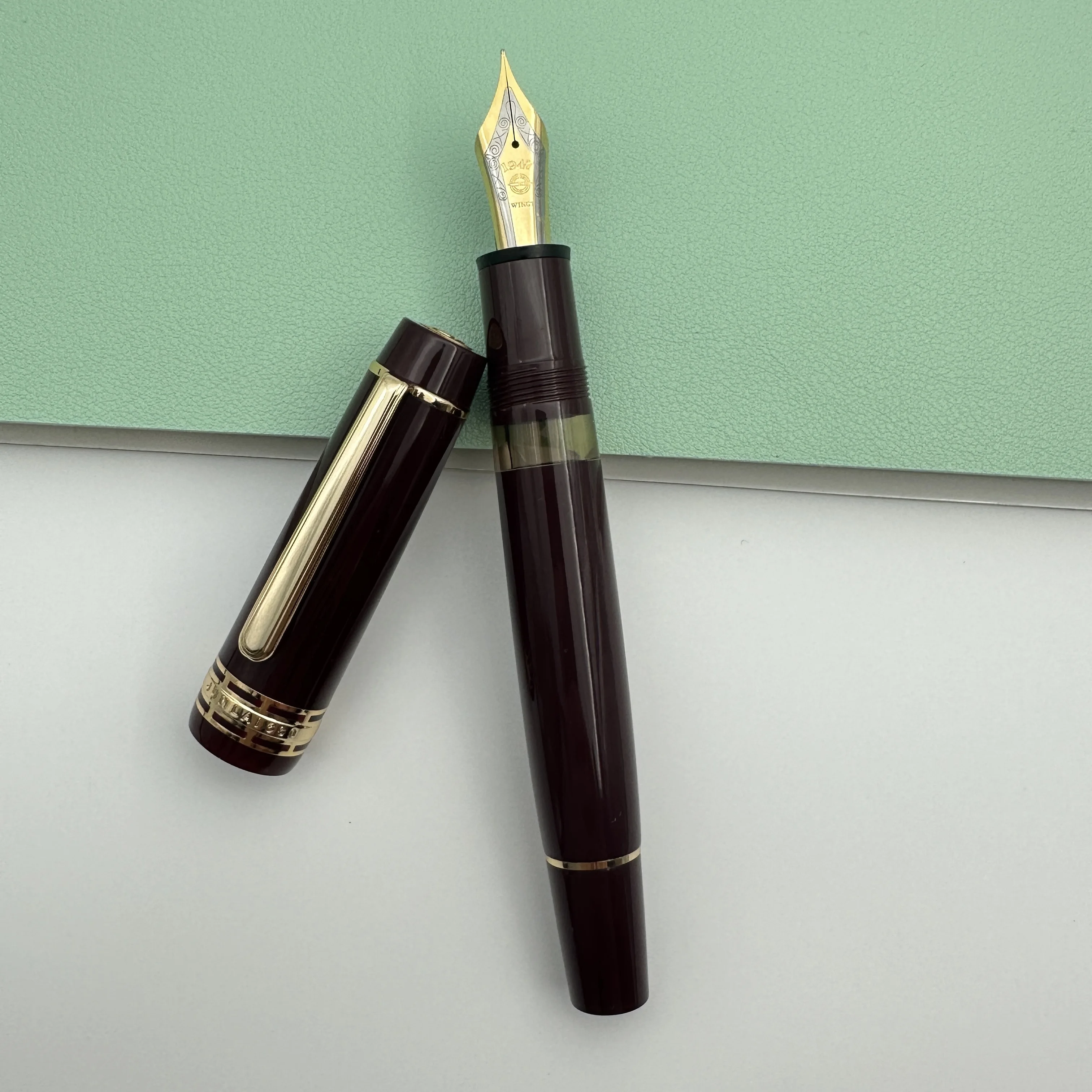 Wingsung/Junlai 630 Transparent Resin Fountain Pen NO.8 Iraurita F Nib Piston Gold Clip Business Writing School Stationery Gifts