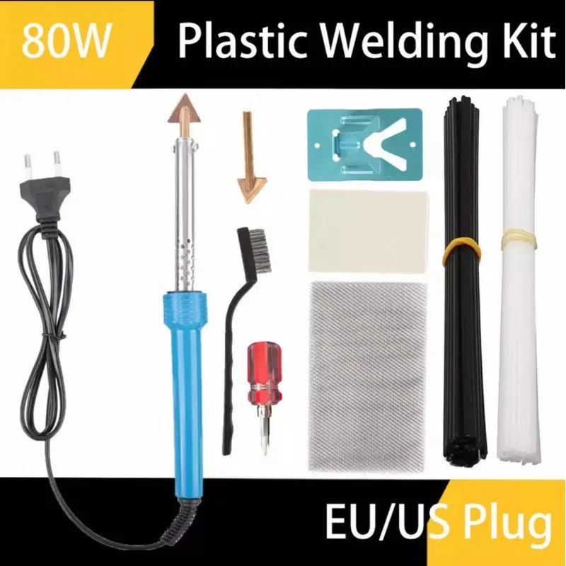 

Plastic Welding Repair Kit 70W Iron 20 Rods Sandpaper Stainless Steel Mesh Portable Use Welder Tools for Car Bumper Dropshipping