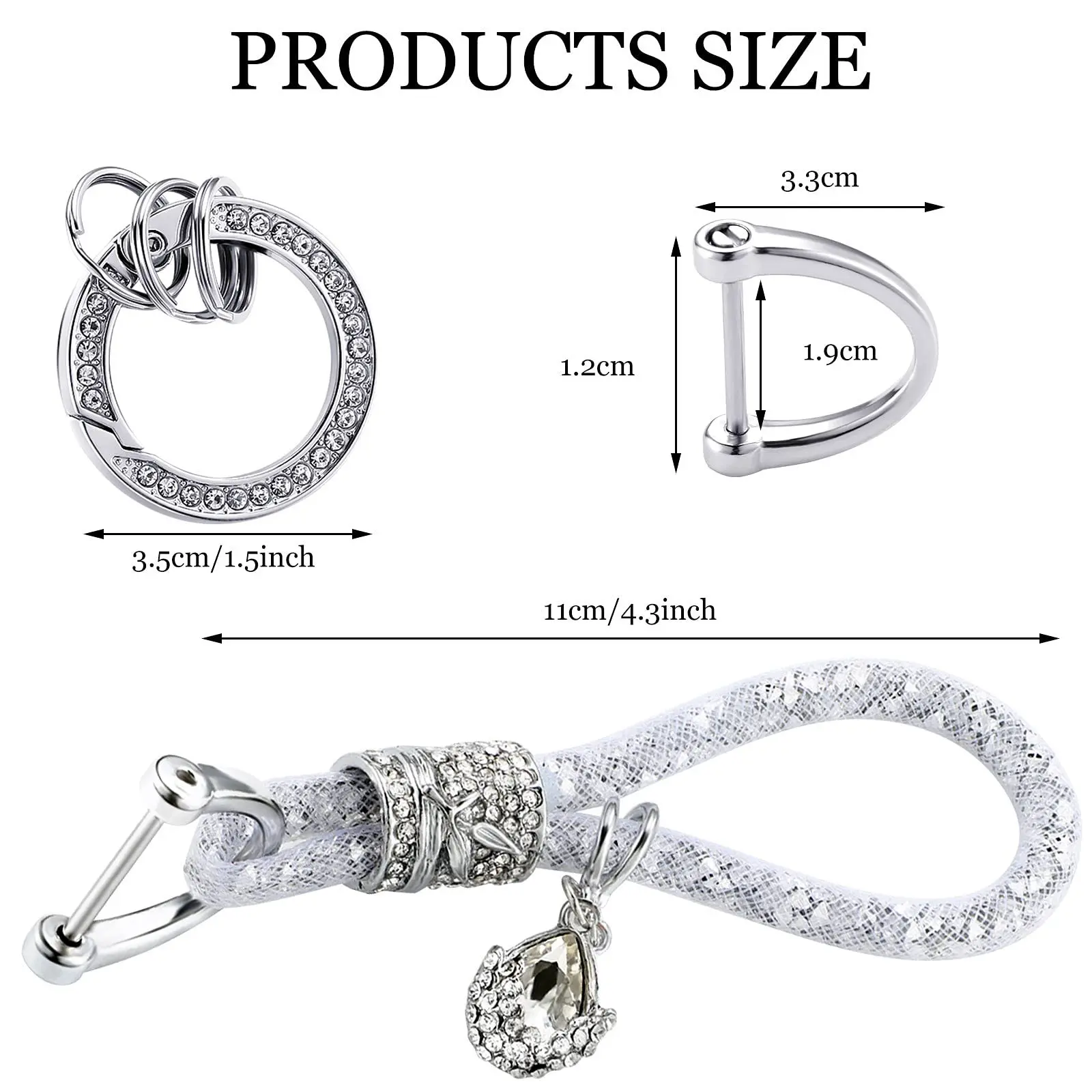 7 Colors Bling Car Keychain Diamond Crystal Keychain Women Girl Crystal Fashion Pendant Gift Auto Car Accessories Wholesale