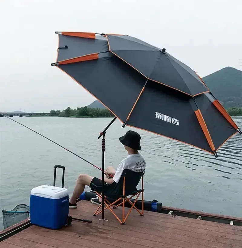 

Thickened sunshade and rainproof umbrella for outdoor camping and fishing, removable and adjustable direction fishing umbrella