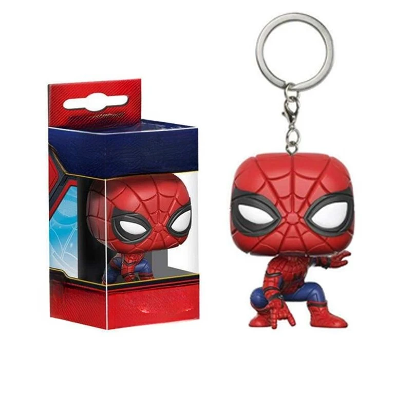 Personalidade criativa marvel os vingadores spiderman carro chaveiro animação periférica dos desenhos animados boneca mochila pingente decoração