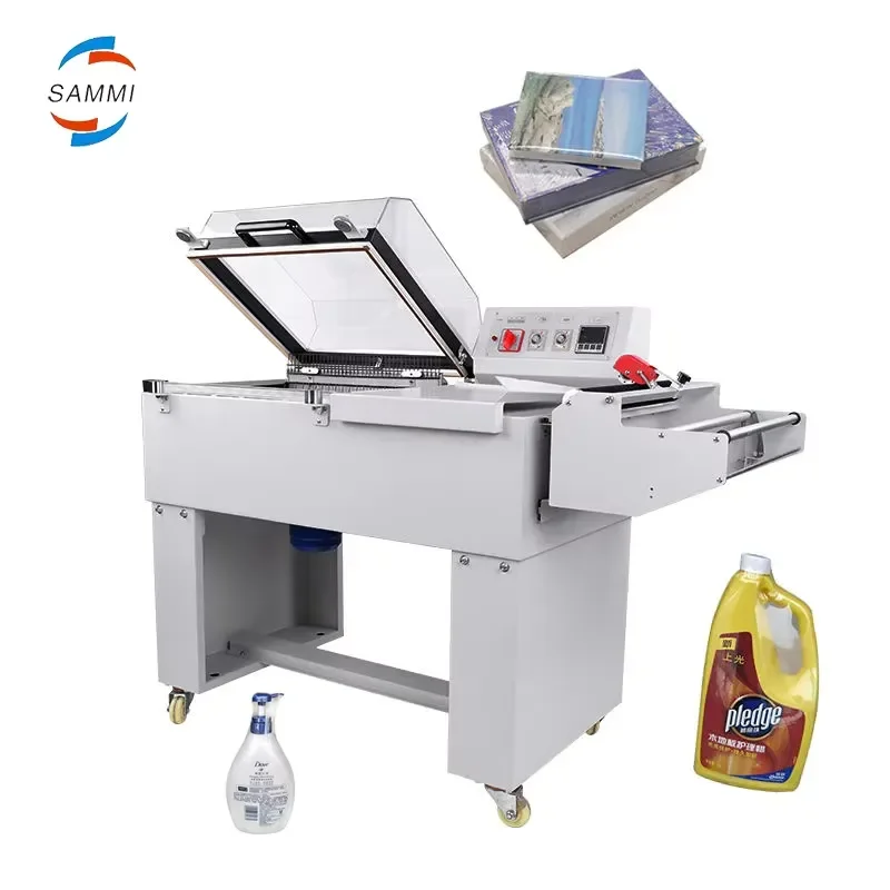 FM-5540 2 in 1 Shrink Packaging Machine POF PVC Film Sealer Cutter Heat Tunnel Wrapper for Box Bottle Gift Product Packing