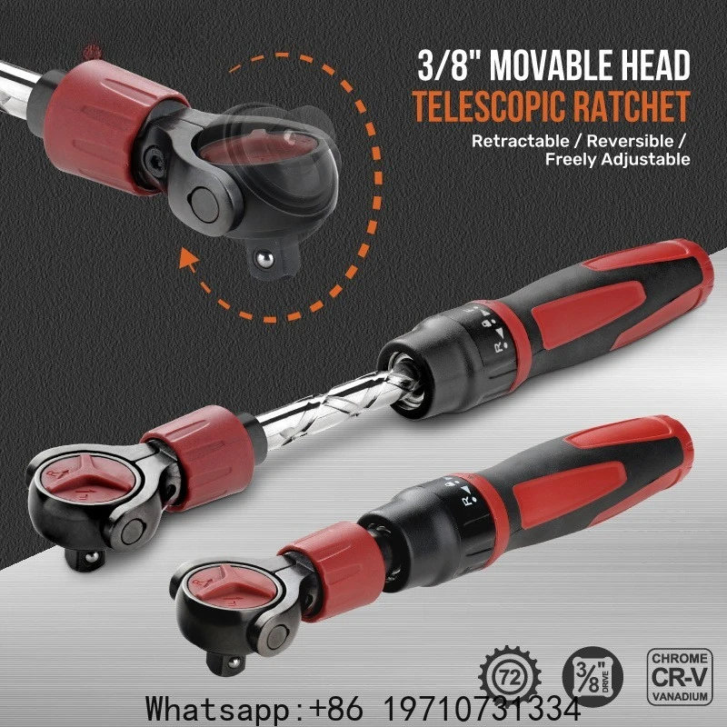 3-8-drive-72t-flexible-head-ratchet-wrench-quick-release-reversible-switches-steel-hand-tool