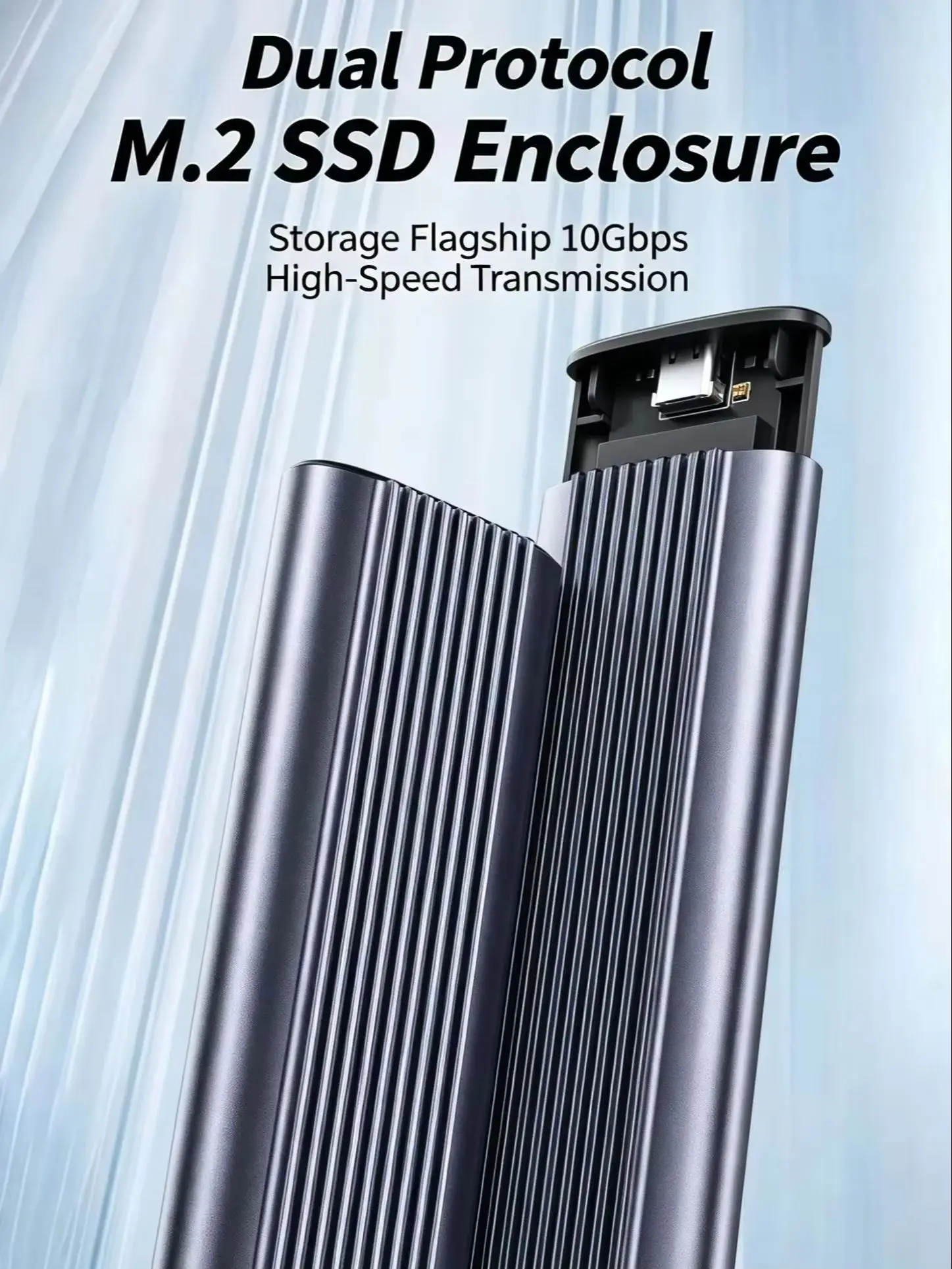 Obudowa KEBIDUMEI M.2 NVMe SATA SSD z podwójnym protokołem NVMe do USB, adapter 10 Gb/s USB 3.1 Gen2 USB C, zewnętrzna obudowa do komputera PC — zdjęcie produktu 7