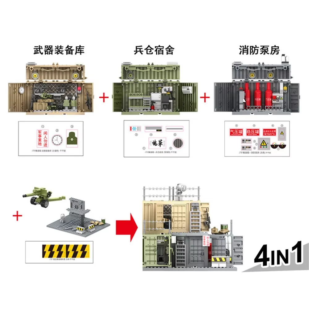 세계 대전 2 차 세계 대전 육군 군사 군인 SWAT 컨테이너 무기 대포 기본 모델 액세서리 빌딩 블록 브릭, 어린이 장난감 선물