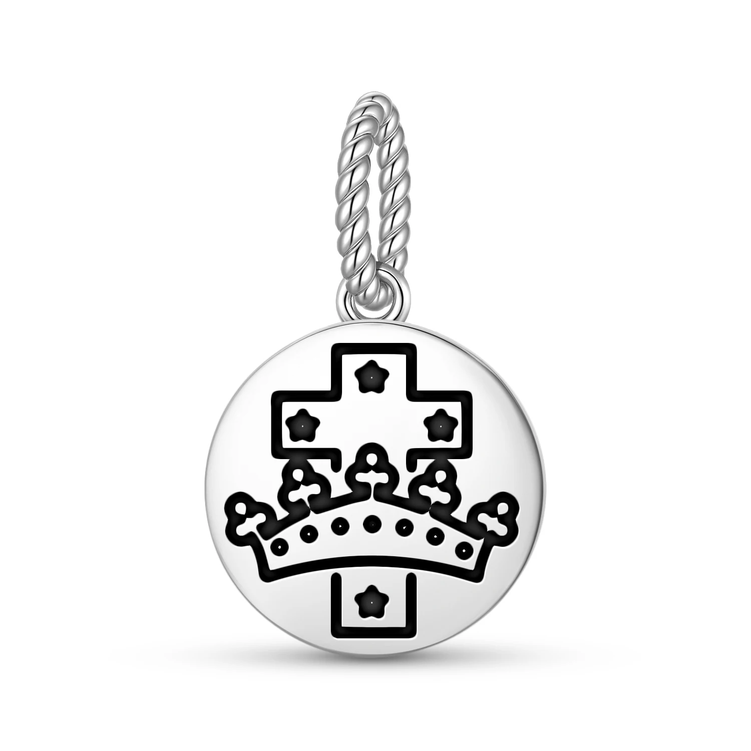 

Templar The Crown and The Cross Pendant 925 Sterling Silver Symbol Charm Bead for Women Bracelet Necklace Jewelry Trendy