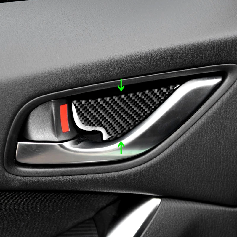 

For Mazda3 Mazda6 CX-3 CX-5 CX-8 CX-9 2017 2018 4PCS Carbon Fiber Car Interior Door Pull Handle Frame Cover Decor Trim