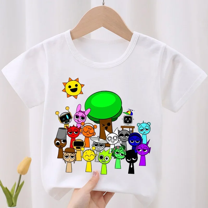 

Sprunki T-Shirt Boys Kids Summer Tops Baby Girls Cartoon T-shirt Round Neck Short Sleeve Casual Tshirts