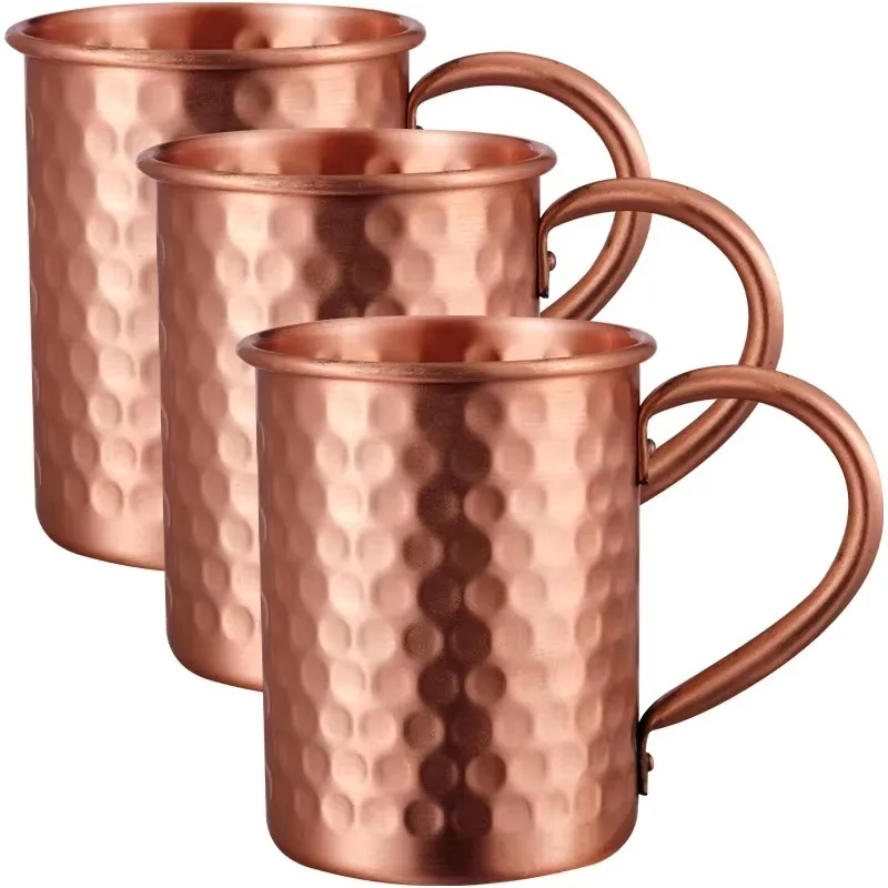 100% Copper Moscow Mule Mug 1/2/3/4PCS Durable Coppery Beer Mugs Coffee Mug Milk Cup Pure Copper Bar Cup Drinkware
