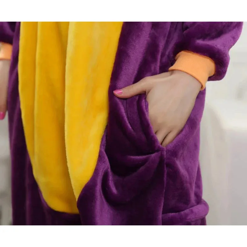 Пижамы кигуруми с фиолетовым драконом, комбинезоны с животными, цельная пижама с героями мультфильмов, комбинезон для взрослых, одежда для косплея, аниме, карнавальный костюм