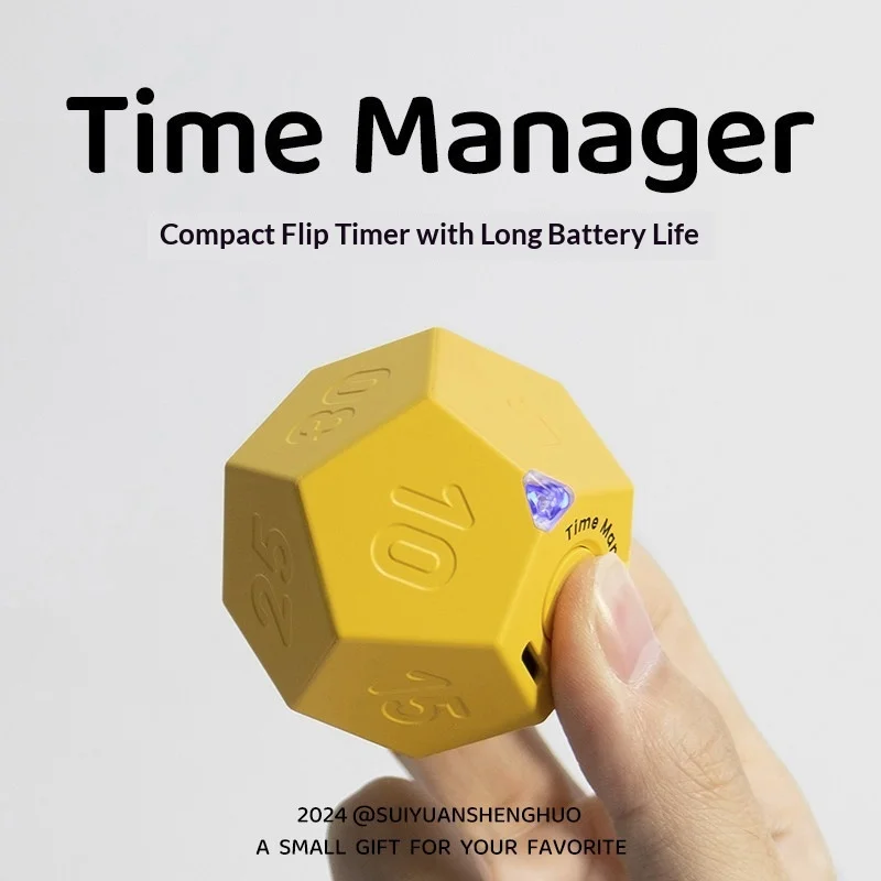 Dice Shape Time Management Timer Portable Rechargeable Pomodoro Timer For Study Office Workout Ideal Gift For Men Women Birthday