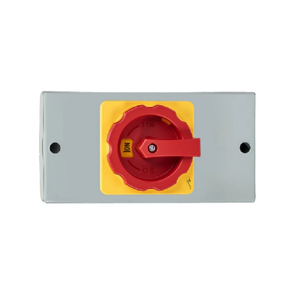 Three Phase On Off Isolator 63A 660V AC220V 380V with Waterproof Plastic Box for Industrial Ventilation Systems