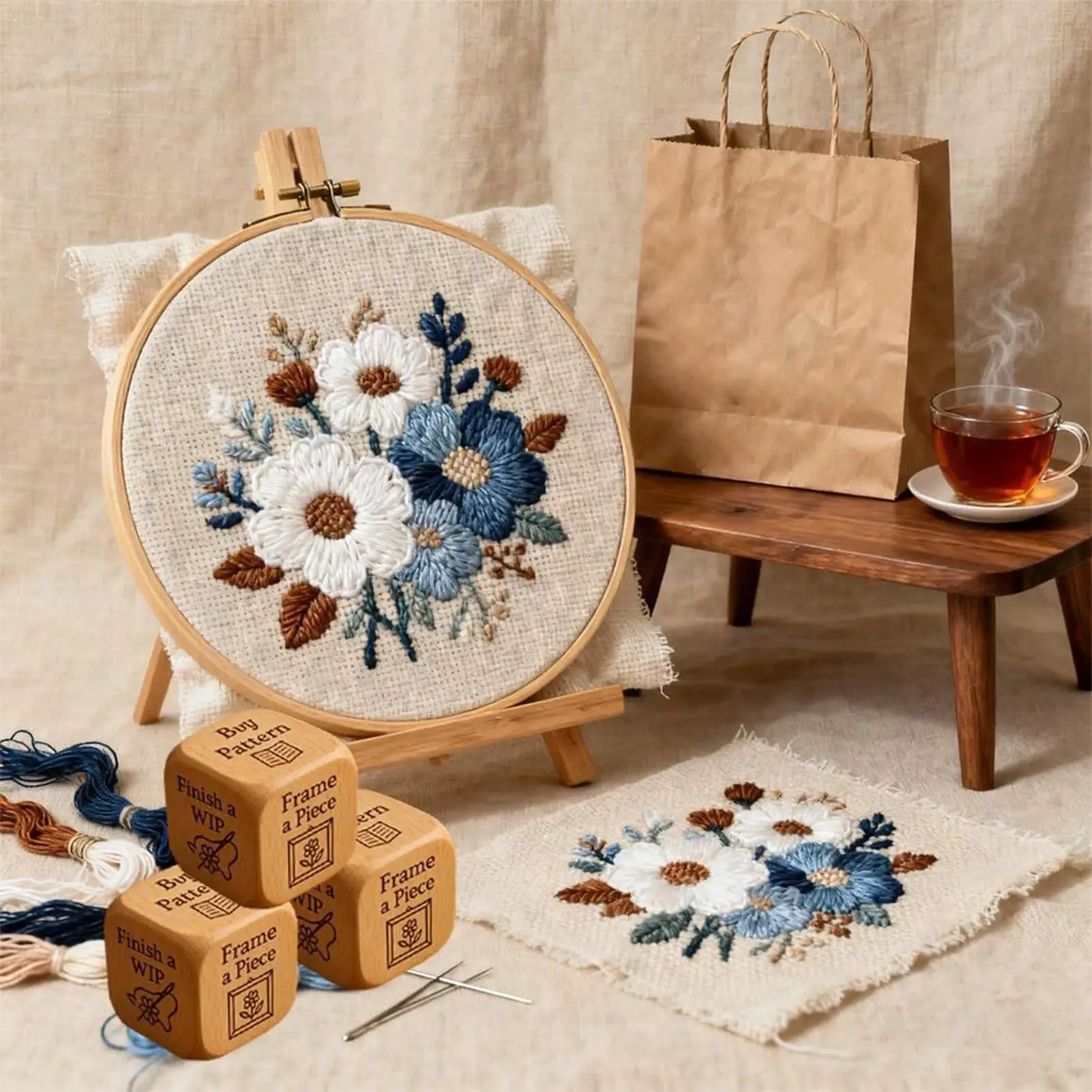 

Quilter Dice Wooden Engraved Sewing Tool Handmade Fun Quilter Embroiderer Decision Dices For Home Travel Workshop Artwork