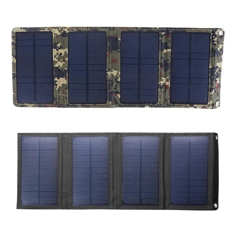 Panel Solar plegable de 20W, cargador Solar portátil con salida USB de 5,5 V y 1,2a para exteriores, resistente al agua, duradero, de alta eficiencia, respetuoso con el medio ambiente