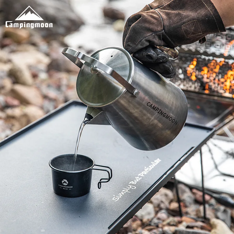 Stainless Steel Outdoor Hand Pour Coffee Pot Campingmoon SW-6 Camping Picnic Tea Kettle 1.5L