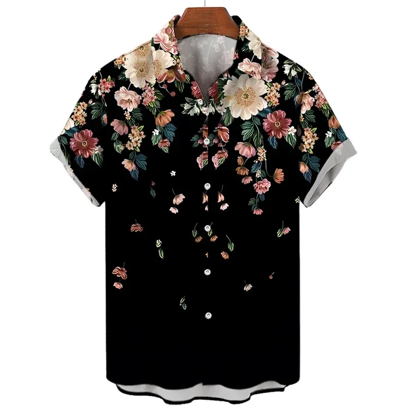 Camisa hawaiana con estampado Digital para hombre, camisa de manga corta, suelta, informal, para vacaciones y playa