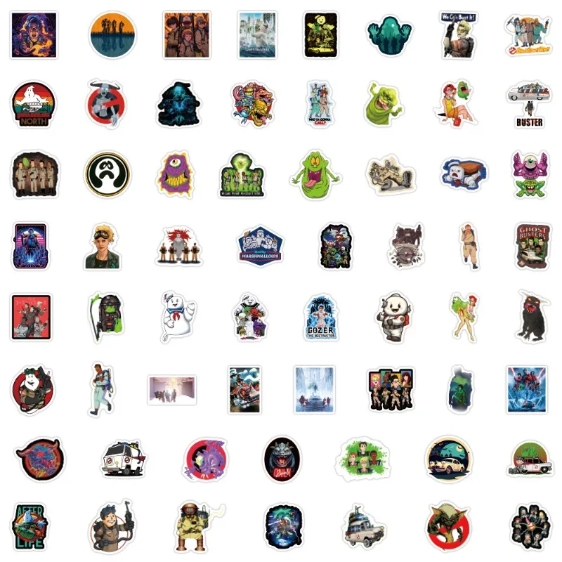 60 قطعة من ملصقات جرافيتي Ghostbusters حقيبة كوب ماء جيتار سيارة سكوتر قرطاسية الهاتف المحمول شارات تزيين ذاتية الصنع