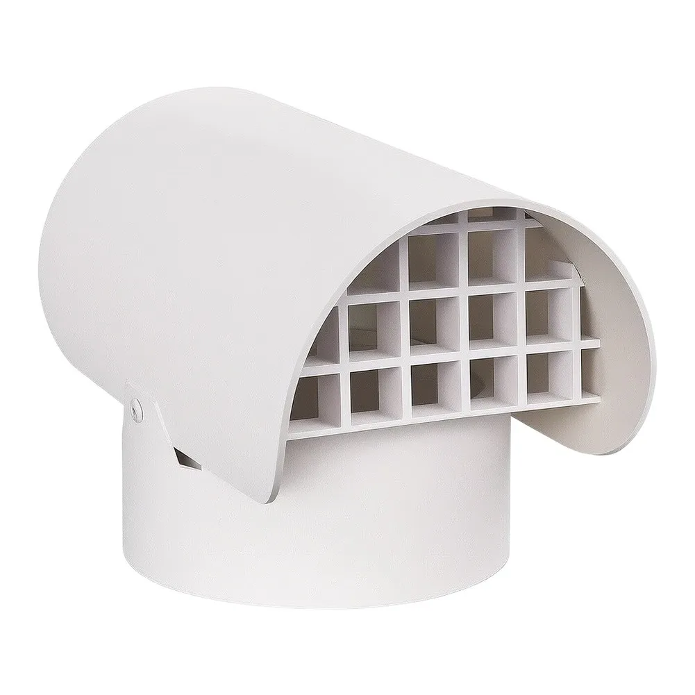PVC Cover for Exhaust Ports Used in For Radon Mitigation Duct Systems Smoke Vent Ductwork and Roof Vent Setups