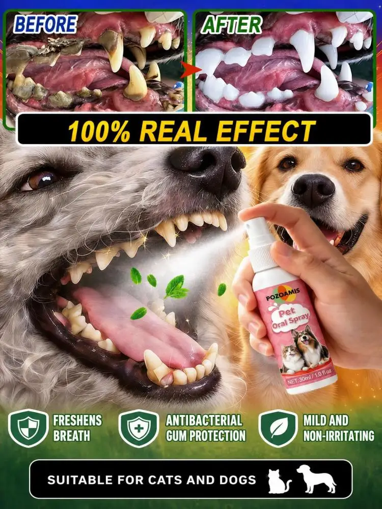 Daily Pet Mouth Cleaning Liquid, Suitable for Dogs & Cats, Freshen Breath, Support Gum Health, Mild Non-irritating Oral Cleanser
