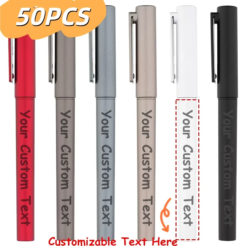 50PCS Customizable Gel Pens Minimally Neutral Business Office Signature Pens Continuous Ink System Advertising Gift Pen