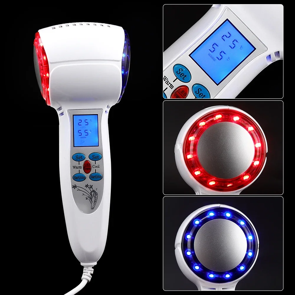 

Hot Cold Hammer Cryotherapy Blue Photon Acne Treatment Lifting Rejuvenation Facial Care Machine LED Face Beauty Massager