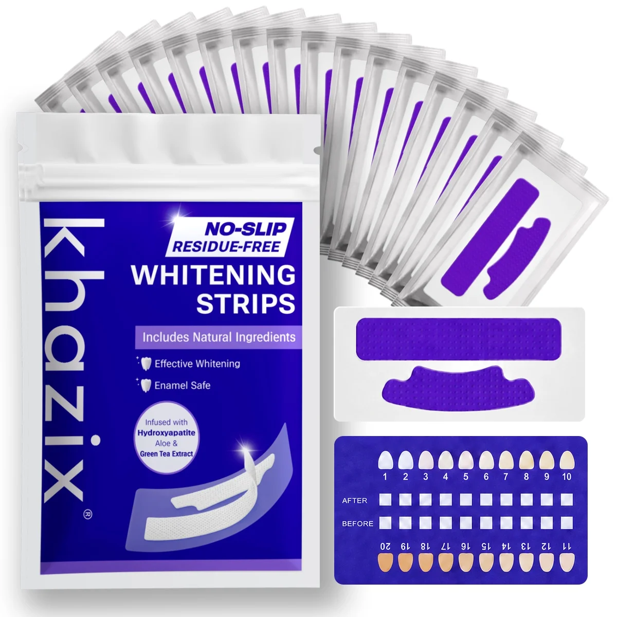 1/7 pairs Teeth Whitening Strips for Whiter-Looking Smile, Flexible Tooth Strips Easy to Apply for Daily Cosmetic Care