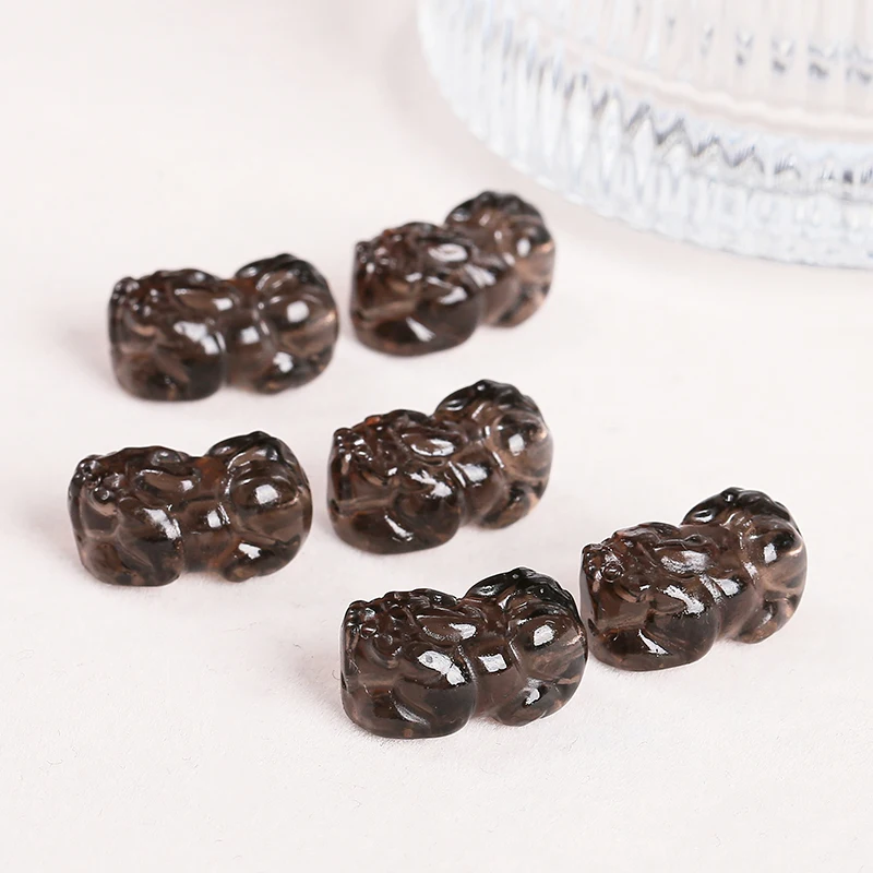 1 PC Natural Stone Ice Obsidian Carved Wealth Pixiu Bead With Hole Pendants For Jewelry Making Diy Necklace Bracelet Accessory