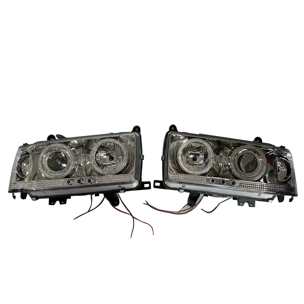 Modified Headlights For Toyota Land Cruiser FZJ80 HDJ81 HZJ81 1982 to 1997 A Pair White Bottom