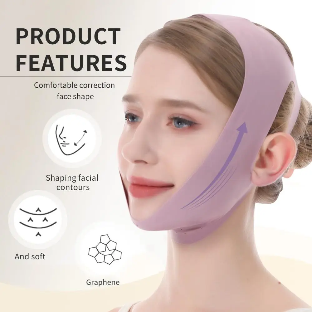 Cinturón de Estiramiento facial transpirable portátil, enfriamiento en forma de V, reductor de barbilla doble, máscara reutilizable para el cuidado de la piel