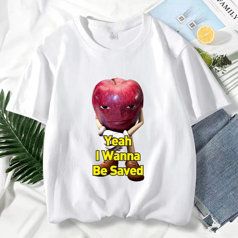 Nueva camiseta de verano camisetas divertidos de Apple Yes I Wanna Be Savedcamisetas Graficas للجنسين دي مودا دي دي ديبوجوس
