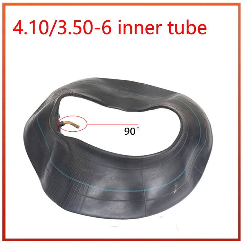 4.10/3.50-6  Inner tube with curved stem for electric bikes, unicycle scooters, mini motorcycles, lawn mower accessories