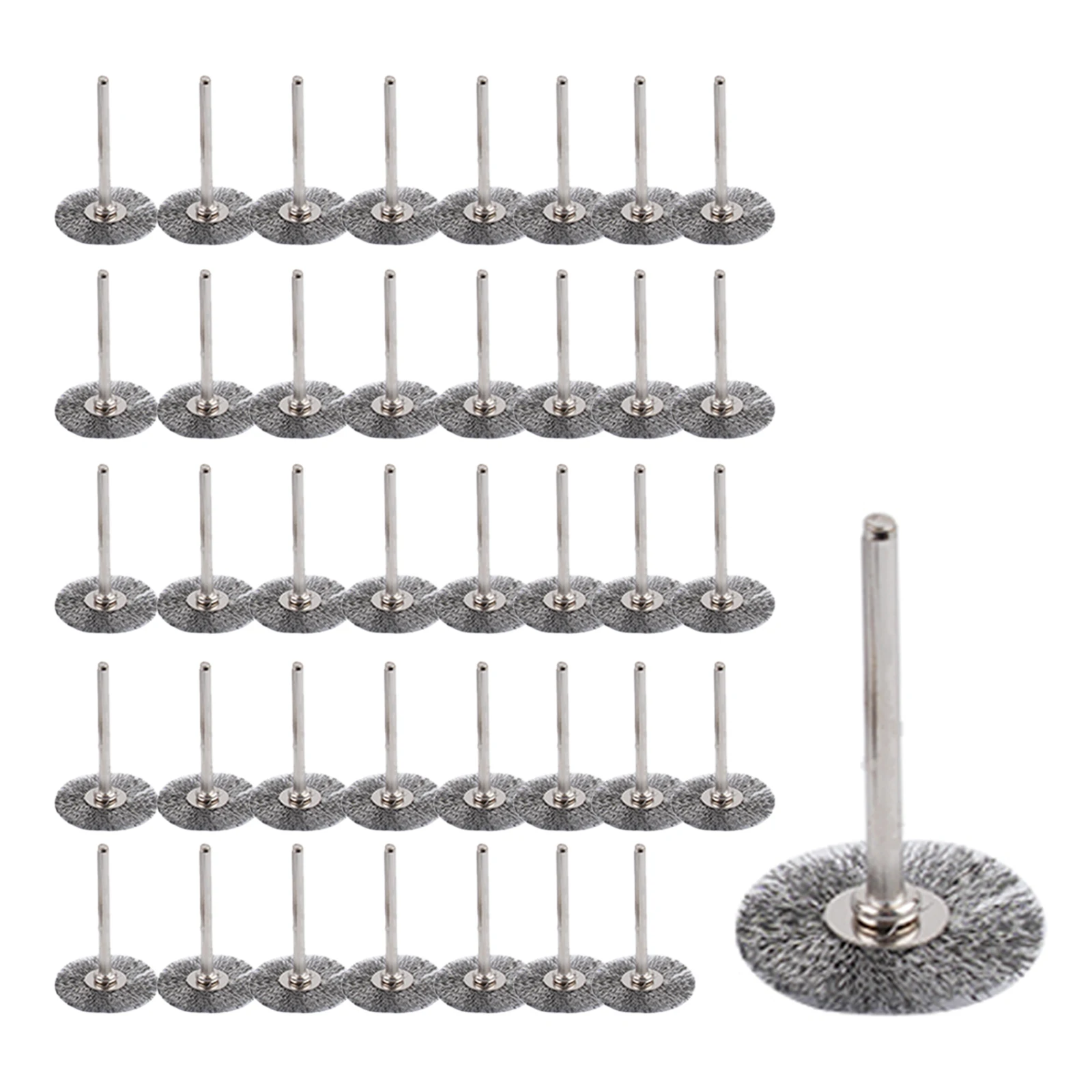 

40pcs 25mm Wire Wheel Polish Brushes For Rotary Grinder Wood Carving Stone Metal Burr Descaling Tools Accessories