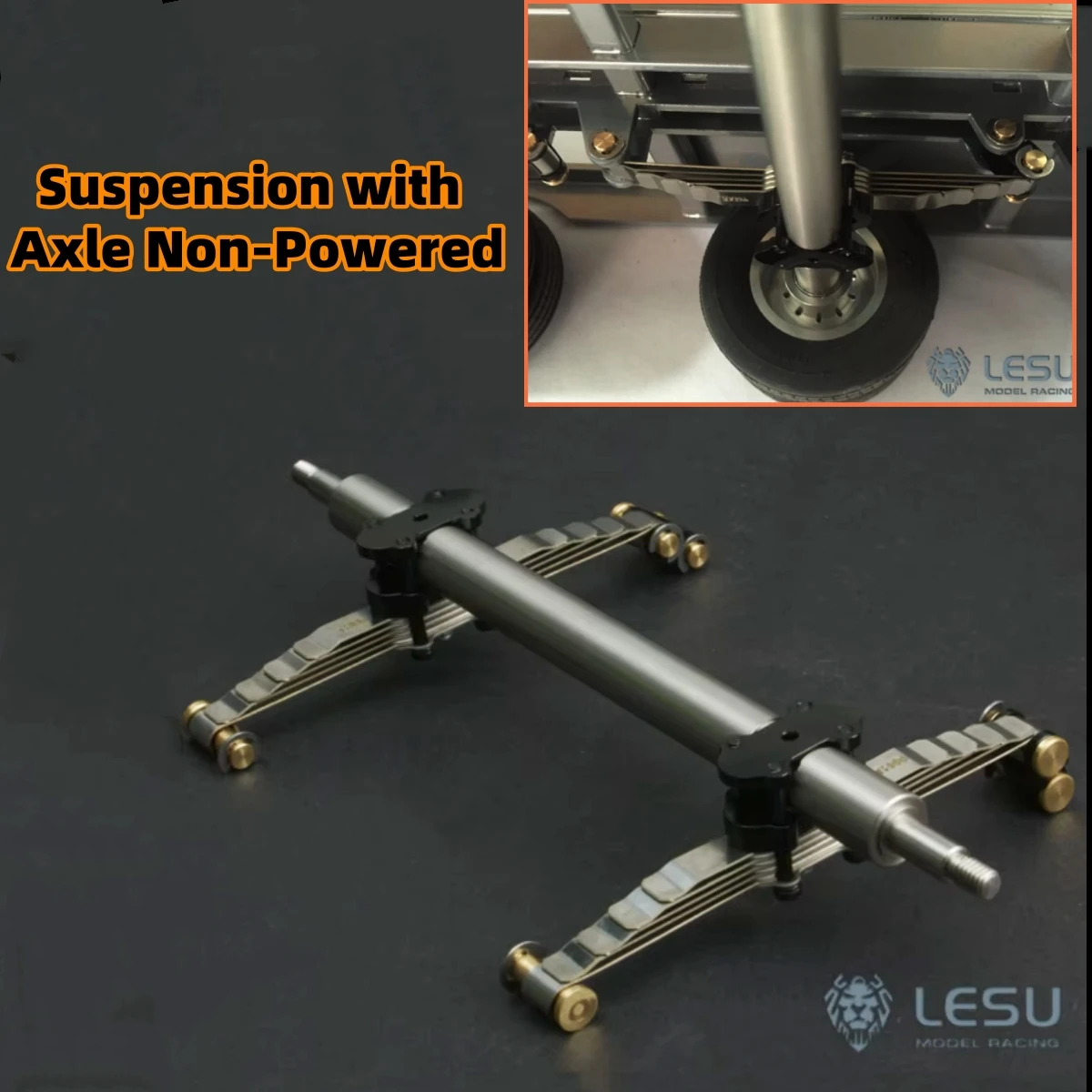 Suspension with Axle Non-Powered For 1/14 Tamiya RC LESU Small Wheel Trailer DIY Parts Modified Vehicles Toy Model Parts