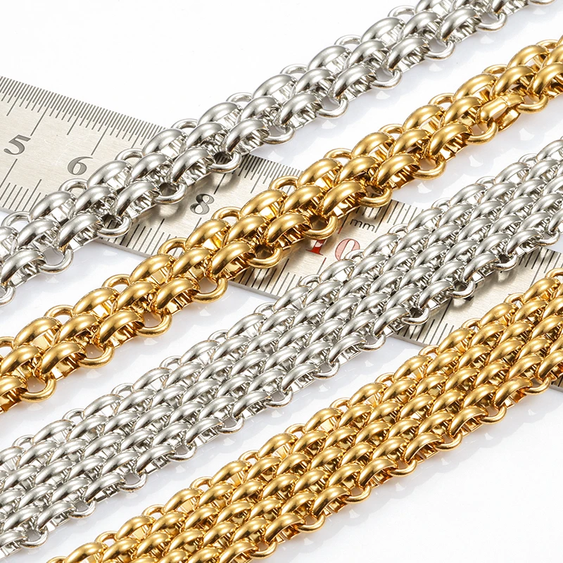 1Meter Stainless Steel 3 Rows 7 Rows Chains For Jewelry Making Supplies DIY Charm Necklace Bracelet Fashion Gold Accessories