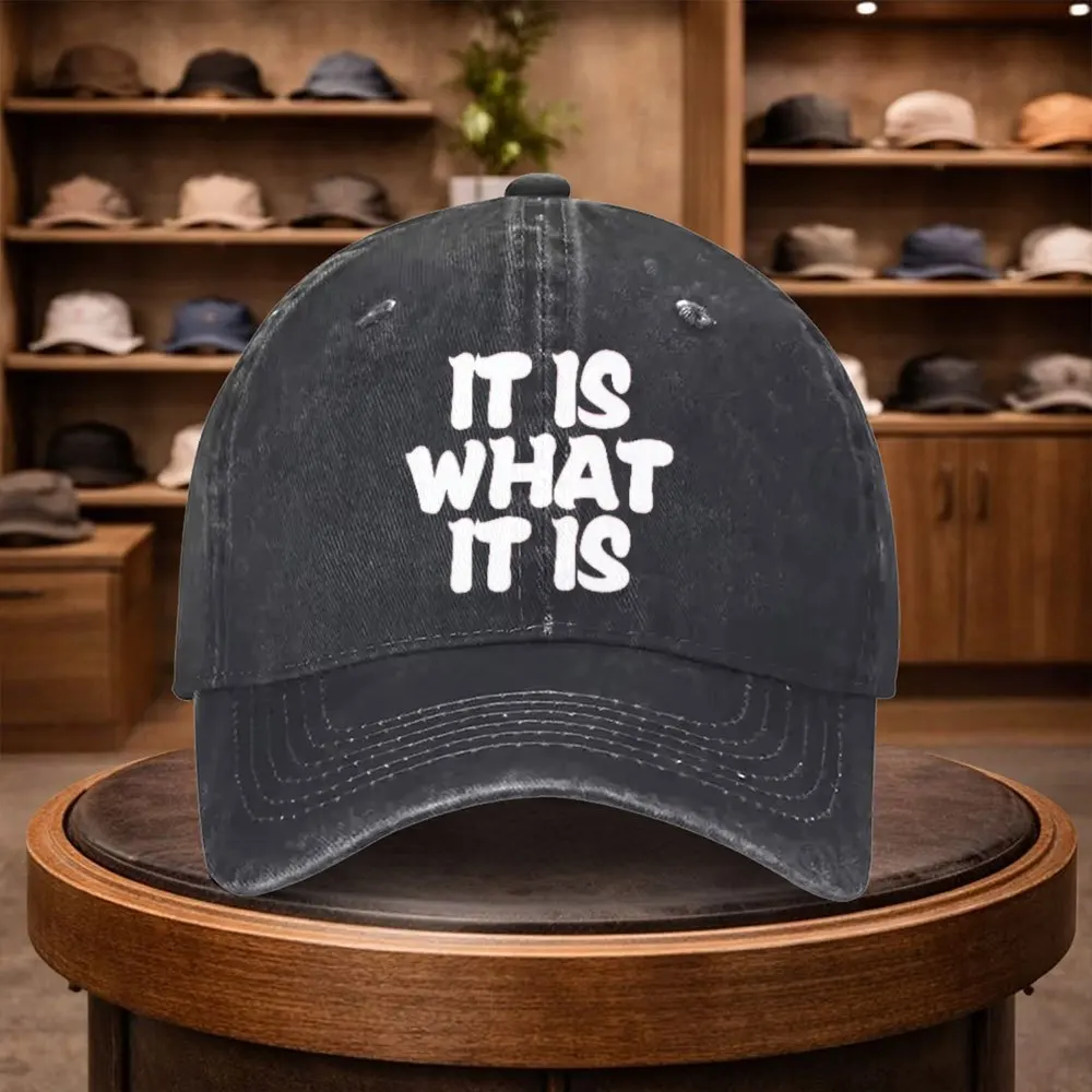 A Men'S Baseball Cap That Is What It Is, Featuring an Outdoor Fashion Design, Adjustable for Casual Wear, Urban Style, Lightweig