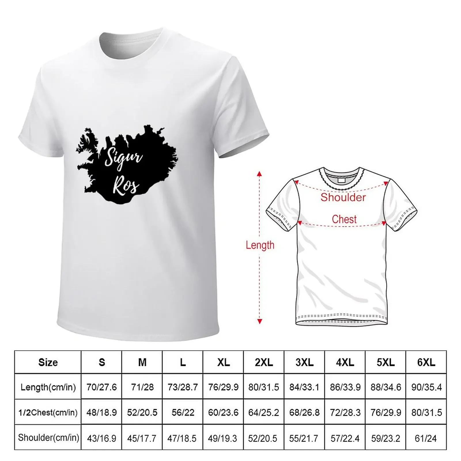 Sigur Ros Dark Iceland T-shirt Short sleeve tee aesthetic clothes hippie clothes black t shirts for men