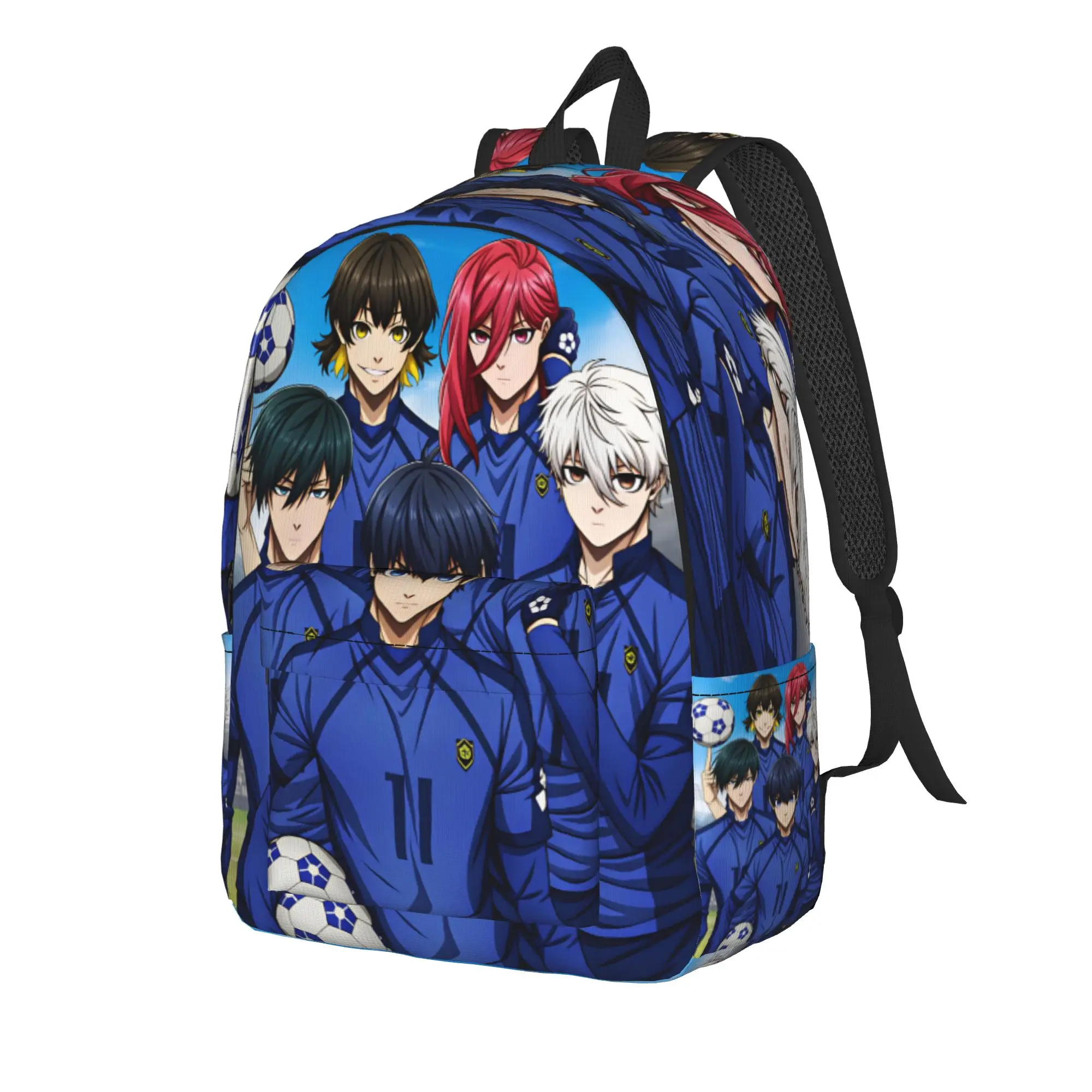 Anime Blue Locks Backpack  Male Polyester Outdoor Backpacks Pattern Leisure High School Bags Rucksack