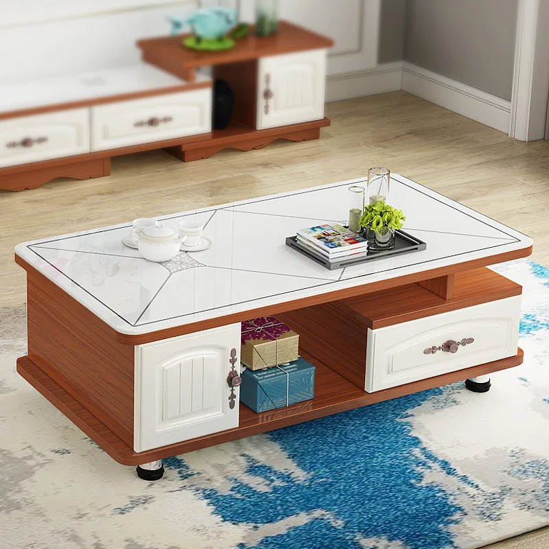 

Glass Coffee Tables Modern Design Wood Japanese Rectangle Coffee Tables Storage Drawers sofa Console Meuble Home Furniture