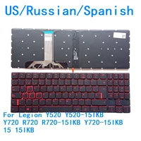 Nuevo teclado retroiluminado en idioma español ruso de EE. UU. para Lenovo Legion Y520 Y520-15IKB Y720 R720 R720-15IKB Y720-15IKB 15 15IKB