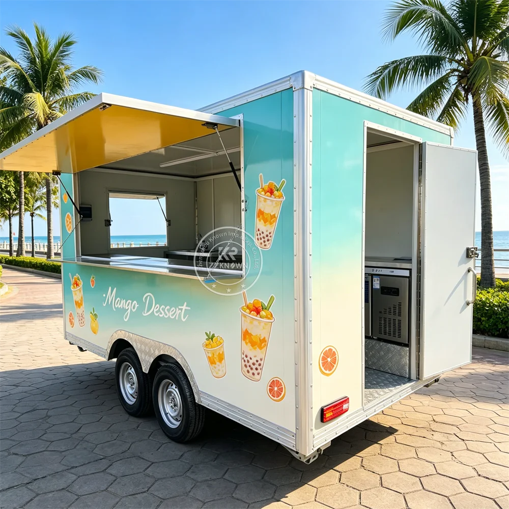 

Concession Fast Food Trailer Mobile Hot Dog Ice Cream Hamburger BBQ Taco Cart Catering Trailer Snack Food Truck For Sale